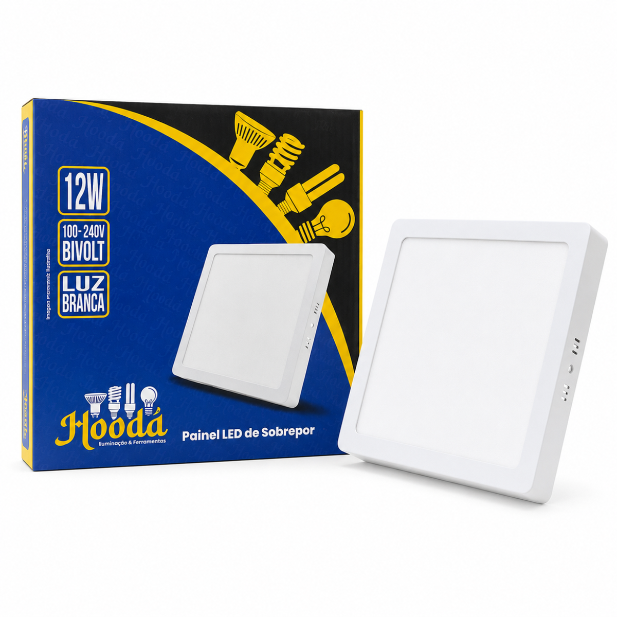 Painel LED Quadrado de Sobrepor 12W 6500K Luz Branca