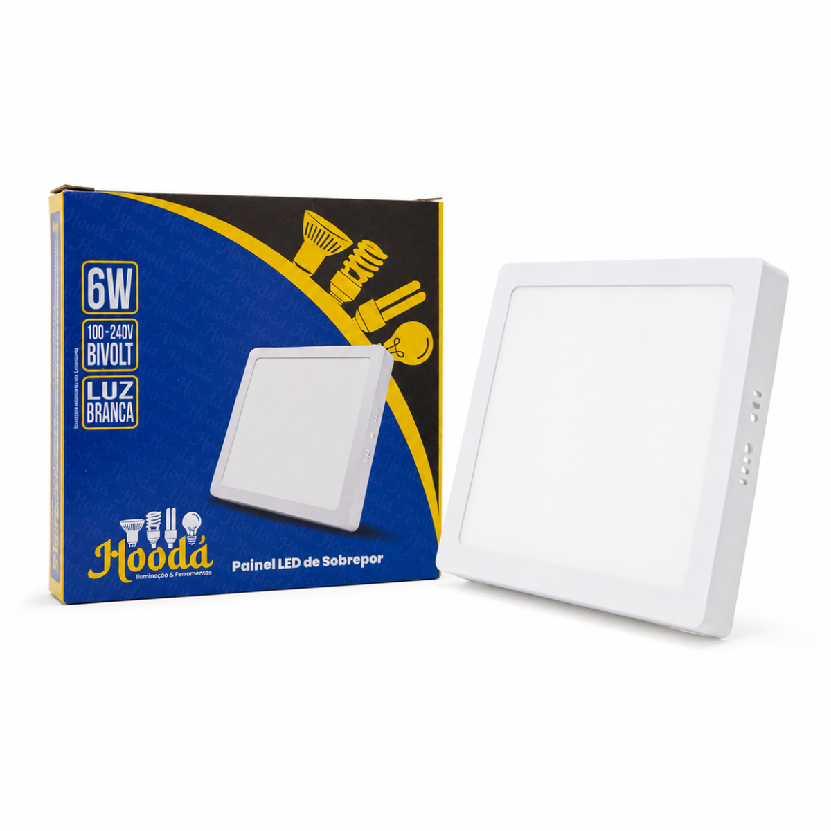 Painel LED Quadrado de Sobrepor 6W 6500K Luz Branca