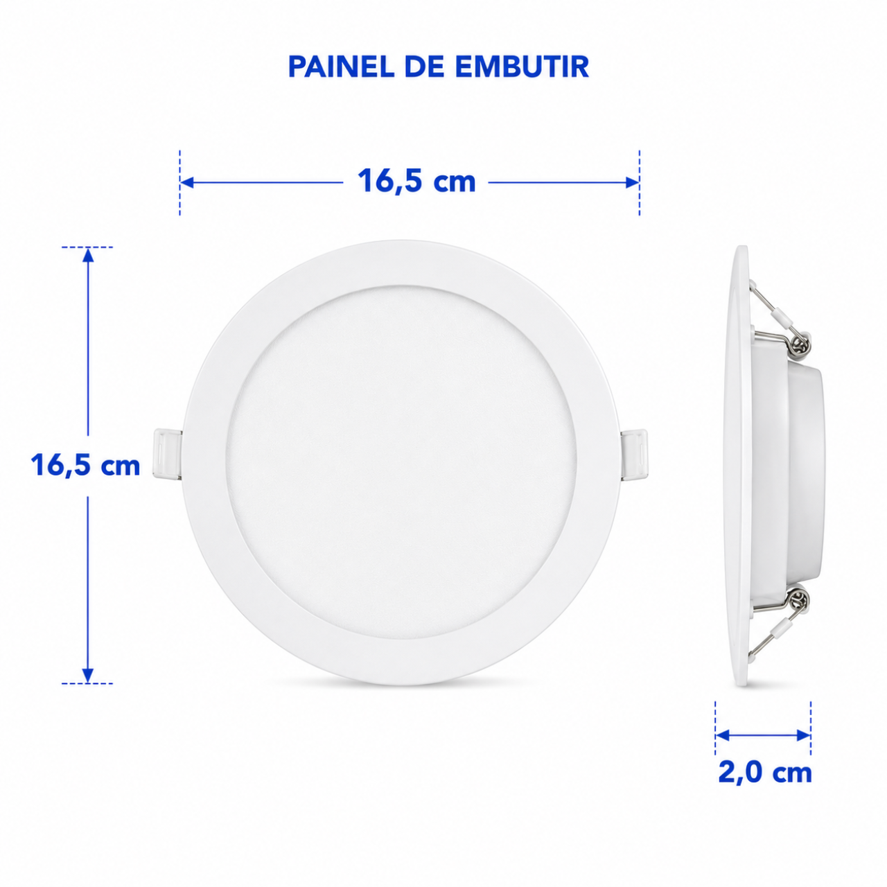 Painel Embutir Redondo 12w 6500k