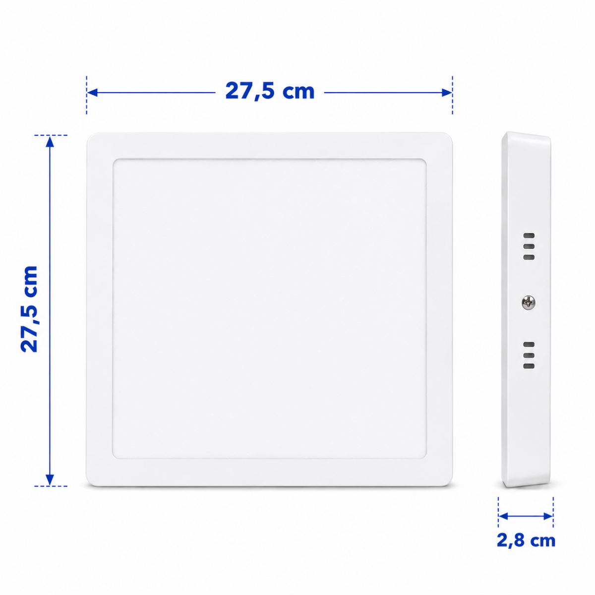 Painel LED Quadrado de Sobrepor 24W 6500K Luz Branca