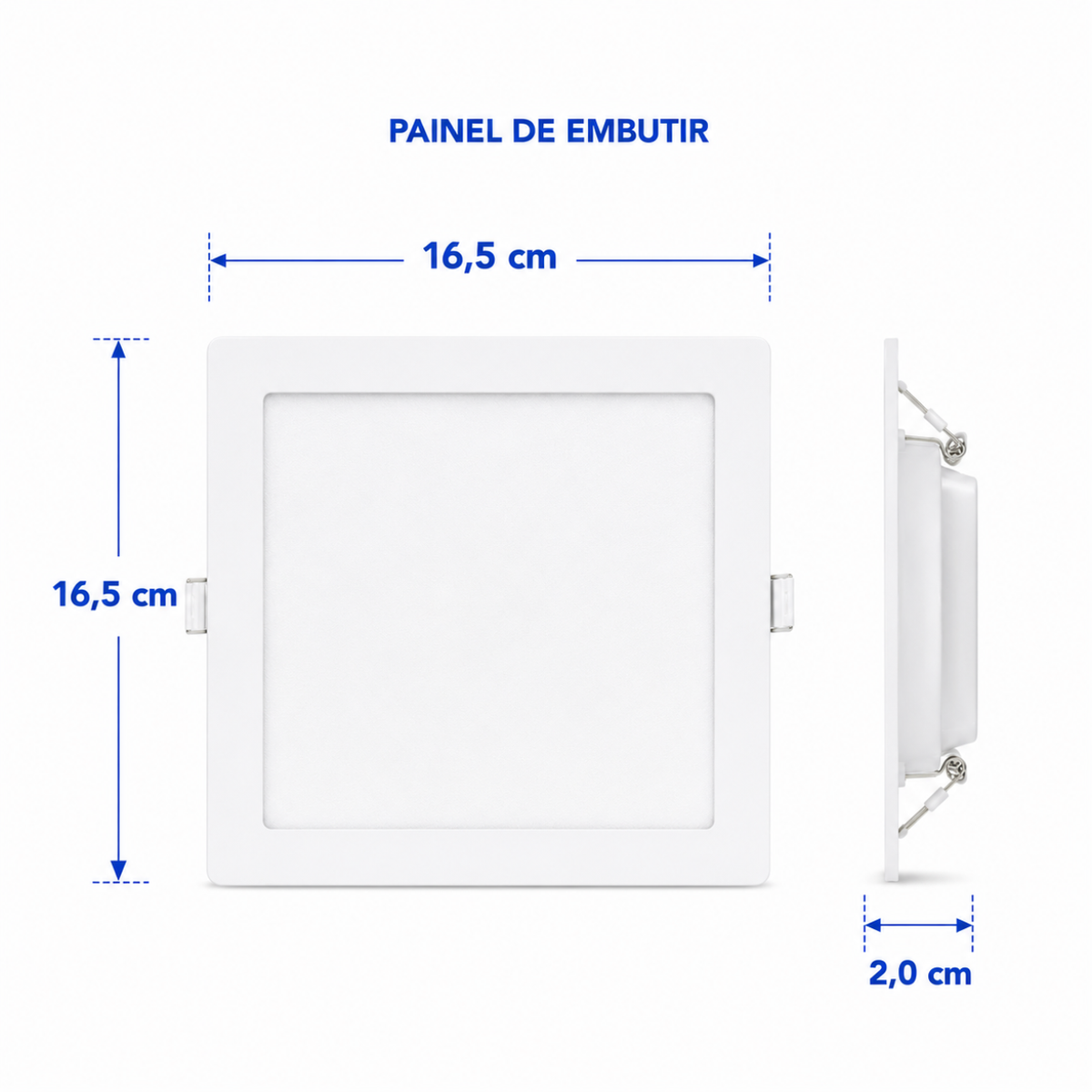Painel LED Quadrado de Embutir 12W 6500K Luz Branca