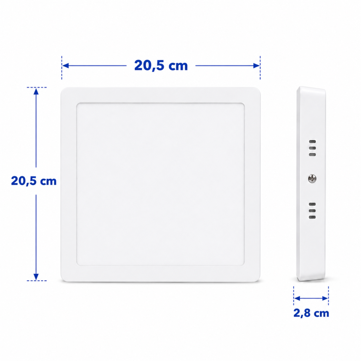 Painel LED Quadrado de Sobrepor 18W 6500K Luz Branca