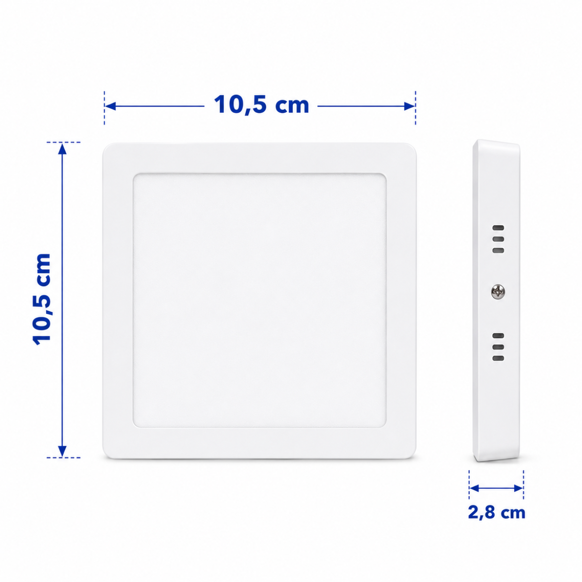 Painel LED Quadrado de Sobrepor 6W 6500K Luz Branca