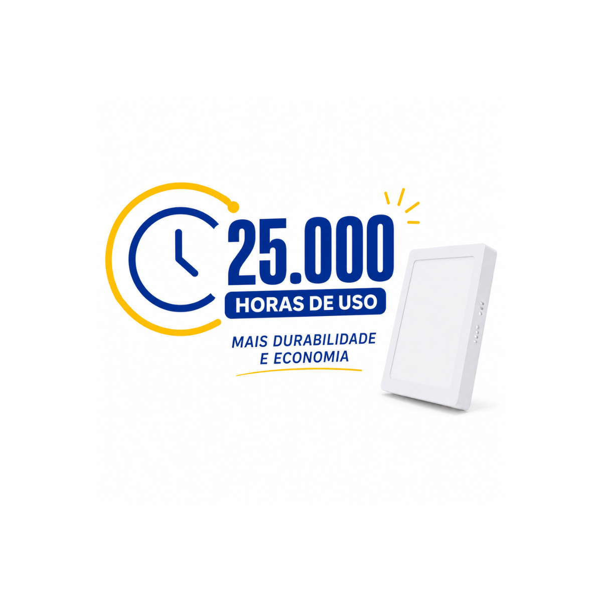 Painel LED Quadrado de Sobrepor 12W 6500K Luz Branca