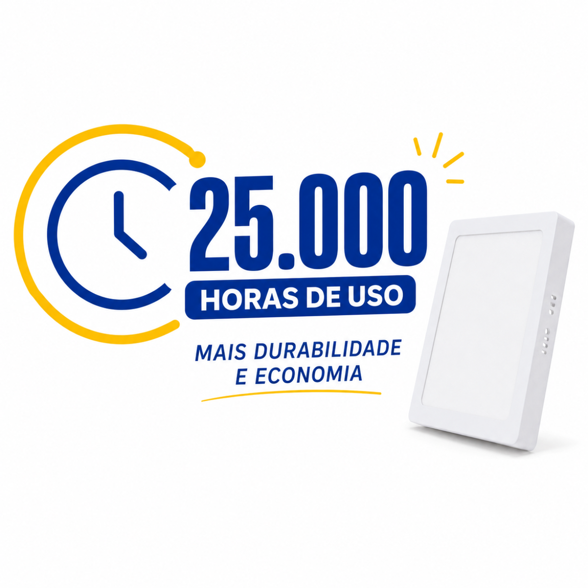 Painel LED Quadrado de Sobrepor 24W 6500K Luz Branca